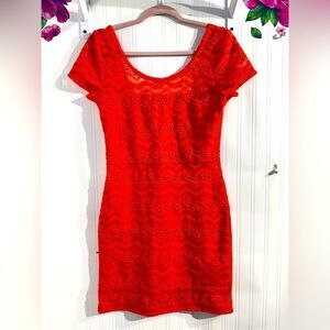 Free People Orange Lace Dress Sz M‎